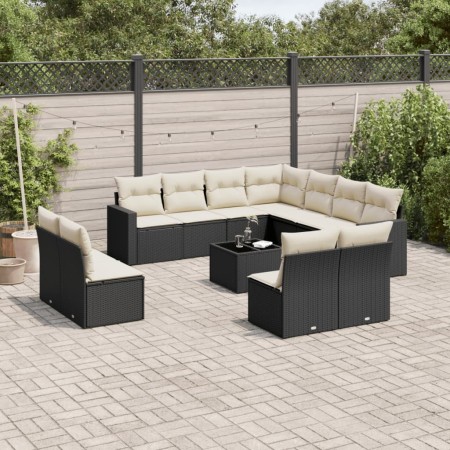 Garden sofa set 12 pieces with black synthetic rattan cushions by , Modular outdoor sofas - Ref: Foro24-3251473, Price: 674,0...