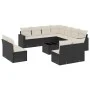 Gartensofa-Set 12-teilig mit schwarzen synthetischen Rattankissen von , Modulare Sofas für den Außenbereich - Ref: Foro24-325...