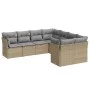 Gartensofa-Set mit beigen Kissen 8 Stück PE-Rattan von , Gartensets - Ref: Foro24-3250428, Preis: 534,64 €, Rabatt: %
