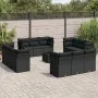 Garden sofa and cushion set 13 pieces black synthetic rattan by , Garden sets - Ref: Foro24-3217335, Price: 914,97 €, Discoun...