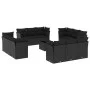 Garden sofa and cushion set 13 pieces black synthetic rattan by , Garden sets - Ref: Foro24-3217335, Price: 914,97 €, Discoun...