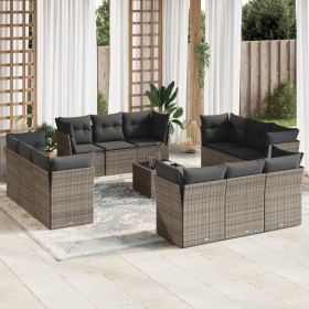 Garden sofa set with cushions 13 pieces gray synthetic rattan by , Garden sets - Ref: Foro24-3217340, Price: 826,18 €, Discou...