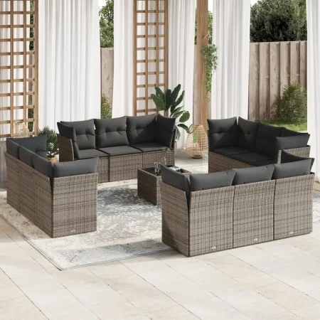 Garden sofa set with cushions 13 pieces gray synthetic rattan by , Garden sets - Ref: Foro24-3217340, Price: 838,98 €, Discou...