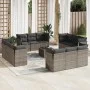 Garden sofa set with cushions 13 pieces gray synthetic rattan by , Garden sets - Ref: Foro24-3217340, Price: 838,98 €, Discou...