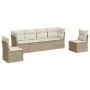 Garden sofa set with cushions 6 pieces beige synthetic rattan by , Garden sets - Ref: Foro24-3217368, Price: 392,55 €, Discou...