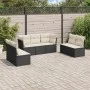 Set de comedor de jardín 7 pzas y cojines ratán sintético negro de , Conjuntos de jardín - Ref: Foro24-3217406, Precio: 389,5...
