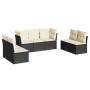 7-piece garden dining set and black synthetic rattan cushions by , Garden sets - Ref: Foro24-3217406, Price: 371,09 €, Discou...