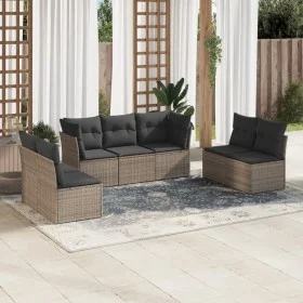 7-teiliges Gartensofa-Set mit grauen PE-Rattan-Kissen von , Gartensets - Ref: Foro24-3217410, Preis: 392,96 €, Rabatt: %