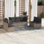 7-piece garden sofa set with gray PE rattan cushions by , Garden sets - Ref: Foro24-3217410, Price: 393,36 €, Discount: %