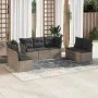 7-piece garden sofa set with gray PE rattan cushions by , Garden sets - Ref: Foro24-3217410, Price: 392,96 €, Discount: %