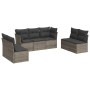 7-piece garden sofa set with gray PE rattan cushions by , Garden sets - Ref: Foro24-3217410, Price: 393,36 €, Discount: %