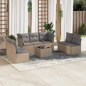 Juego de sofás de jardín con cojines beige 8 pzas ratán PE de , Conjuntos de jardín - Ref: Foro24-3217419, Precio: 453,46 €, ...