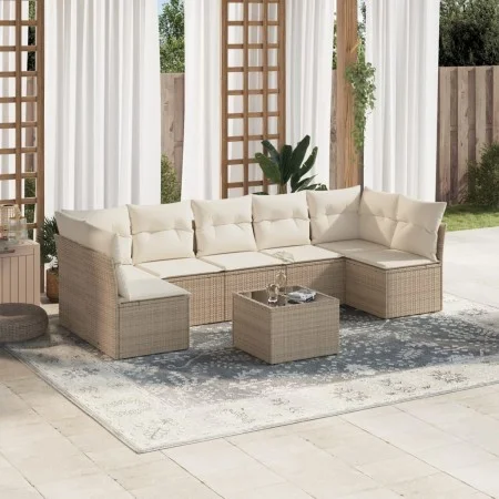 Gartensofa-Set mit beigen Kissen 8 Stück PE-Rattan von , Gartensets - Ref: Foro24-3217438, Preis: 503,90 €, Rabatt: %