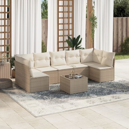 Juego de sofás de jardín con cojines beige 8 pzas ratán PE de , Conjuntos de jardín - Ref: Foro24-3217438, Precio: 484,57 €, ...