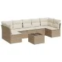 Gartensofa-Set mit beigen Kissen 8 Stück PE-Rattan von , Gartensets - Ref: Foro24-3217438, Preis: 503,90 €, Rabatt: %