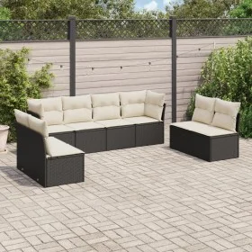 8-piece garden sofa set and black synthetic rattan cushions by , Garden sets - Ref: Foro24-3217446, Price: 455,66 €, Discount: %