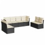 8-teiliges Gartensofa-Set und schwarze synthetische Rattankissen von , Gartensets - Ref: Foro24-3217446, Preis: 418,15 €, Rab...