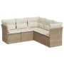 Garden sofa set with cushions 5 pieces beige synthetic rattan by , Garden sets - Ref: Foro24-3217618, Price: 365,71 €, Discou...