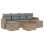 7-teiliges Gartensofa-Set und beige synthetische Rattankissen von , Modulare Sofas für den Außenbereich - Ref: Foro24-3224246...