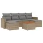 7-teiliges Gartensofa-Set und beige synthetische Rattankissen von , Modulare Sofas für den Außenbereich - Ref: Foro24-3224246...