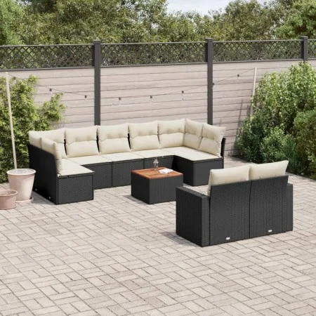 Garden sofa set 10 pieces with black synthetic rattan cushions by , Modular outdoor sofas - Ref: Foro24-3224271, Price: 565,2...