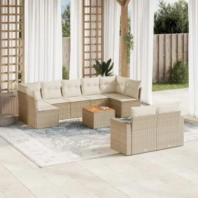 Garden sofa set with beige cushions 10 pieces synthetic rattan by , Modular outdoor sofas - Ref: Foro24-3224273, Price: 664,2...