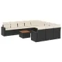Gartensofa-Set 12-teilig mit schwarzen synthetischen Rattankissen von , Modulare Sofas für den Außenbereich - Ref: Foro24-322...