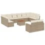 Garden sofa set with cushions 13 pieces beige synthetic rattan by , Modular outdoor sofas - Ref: Foro24-3224357, Price: 894,0...