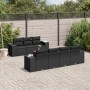 Set de sofás de jardín 8 piezas y cojines ratán sintético negro de , Conjuntos de jardín - Ref: Foro24-3257679, Precio: 546,1...