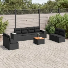 8-piece garden sofa set and black synthetic rattan cushions by , Garden sets - Ref: Foro24-3257735, Price: 521,00 €, Discount: %