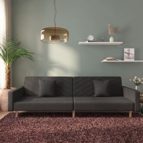 2-seater sofa bed with two black fabric pillows by , Sofas - Ref: Foro24-375901, Price: 279,89 €, Discount: %