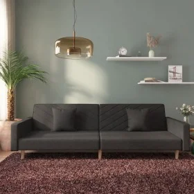 2-seater sofa bed with two black fabric pillows by , Sofas - Ref: Foro24-375901, Price: 277,70 €, Discount: %