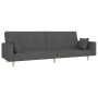 2-Sitzer-Schlafsofa mit zwei Kissen aus dunkelgrauem Stoff von , Sofas - Ref: Foro24-375742, Preis: 282,83 €, Rabatt: %