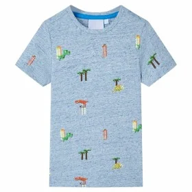 Blaues Melange-T-Shirt für Kinder 116 von , Kinder-T-Shirts - Ref: Foro24-12226, Preis: 8,92 €, Rabatt: %