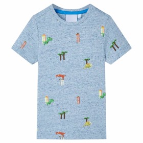 Children's blue mélange t-shirt 116 by , Kids T-shirts - Ref: Foro24-12226, Price: 9,00 €, Discount: %