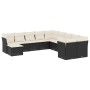 Set de sofás de jardín 11 pzas y cojines ratán sintético negro de , Conjuntos de jardín - Ref: Foro24-3218606, Precio: 584,97...
