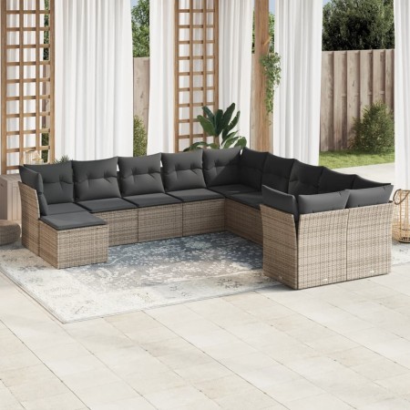11-piece garden sofa set and gray synthetic rattan cushions by , Garden sets - Ref: Foro24-3218610, Price: 621,60 €, Discount: %