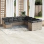 11-teiliges Gartensofa-Set und graue synthetische Rattankissen von , Gartensets - Ref: Foro24-3218610, Preis: 621,60 €, Rabat...
