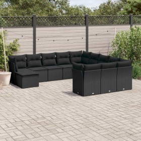 Set de sofás de jardín 12 piezas cojines ratán sintético negro de , Conjuntos de jardín - Ref: Foro24-3218625, Precio: 734,17...