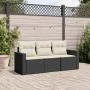 Garden sofa set with cushions 3 pieces black synthetic rattan by , Garden sets - Ref: Foro24-3218646, Price: 192,34 €, Discou...