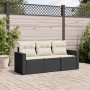 Set de sofás de jardín con cojines 3 pzas ratán sintético negro de , Conjuntos de jardín - Ref: Foro24-3218646, Precio: 191,6...