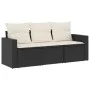 Set de sofás de jardín con cojines 3 pzas ratán sintético negro de , Conjuntos de jardín - Ref: Foro24-3218646, Precio: 192,1...
