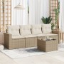 Garden sofa set with cushions 5 pieces beige synthetic rattan by , Garden sets - Ref: Foro24-3218678, Price: 315,65 €, Discou...