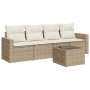 Garden sofa set with cushions 5 pieces beige synthetic rattan by , Garden sets - Ref: Foro24-3218678, Price: 315,65 €, Discou...
