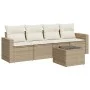 Juego de sofás jardín con cojines 5 pzas ratán sintético beige de , Conjuntos de jardín - Ref: Foro24-3218678, Precio: 336,16...