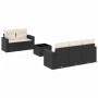 6-teiliges Gartensofa-Set und schwarze synthetische Rattankissen von , Gartensets - Ref: Foro24-3218686, Preis: 376,13 €, Rab...