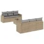 7-teiliges Gartensofa-Set und beigefarbene synthetische Rattankissen von , Gartensets - Ref: Foro24-3218699, Preis: 446,56 €,...
