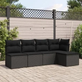 5-piece garden furniture set and black synthetic rattan cushions by , Garden sets - Ref: Foro24-3217515, Price: 300,03 €, Dis...