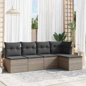 Gartensofa-Set mit Kissen, 5-teilig, graues synthetisches Rattan von , Gartensets - Ref: Foro24-3217520, Preis: 264,71 €, Rab...