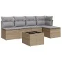 Garden sofa set with cushions 6 pieces beige synthetic rattan by , Garden sets - Ref: Foro24-3217529, Price: 334,48 €, Discou...